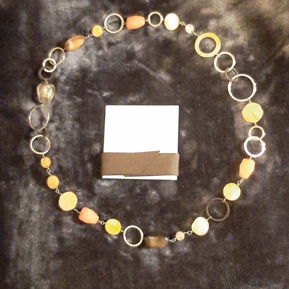 Stella & Dot Amanda Necklace in gold/orange/brown